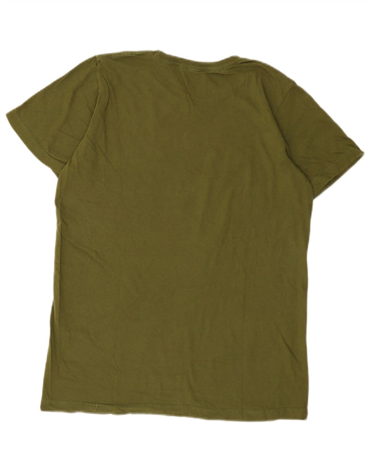 Męska koszulka t-shirt Jeep Regular Graphic, bawełniana, w kolorze średnio zielonym