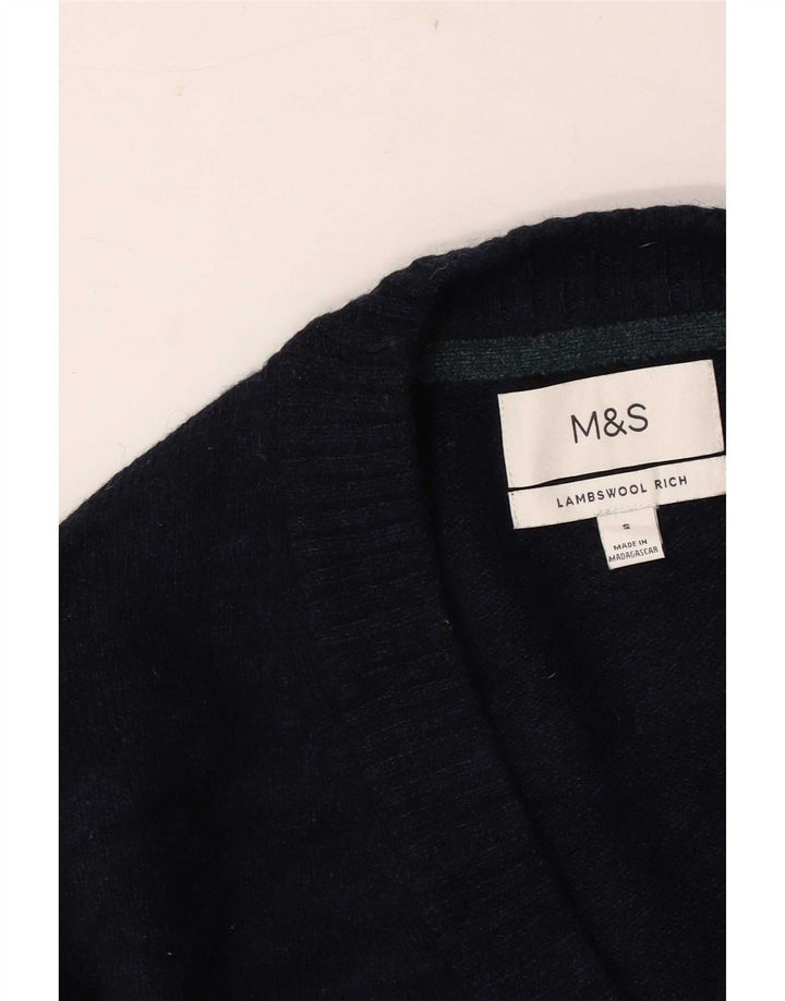 Marks & Spencer Męski sweter rozpinany, mały, granatowy