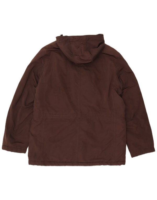Napapijri Mens Hooded Utility Jacket UK 40 Large Brown Polyester