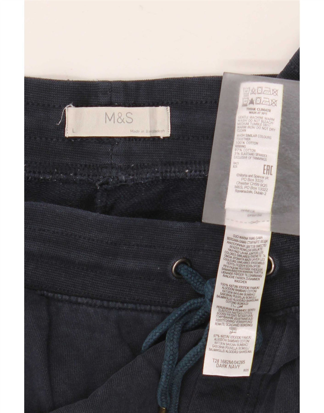 Męskie spodenki sportowe Marks & Spencer, duże, granatowe, bawełniane