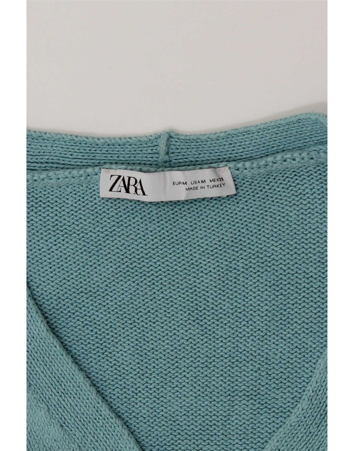 Sweter damski Zara Crop Cardigan UK 12 średni turkus