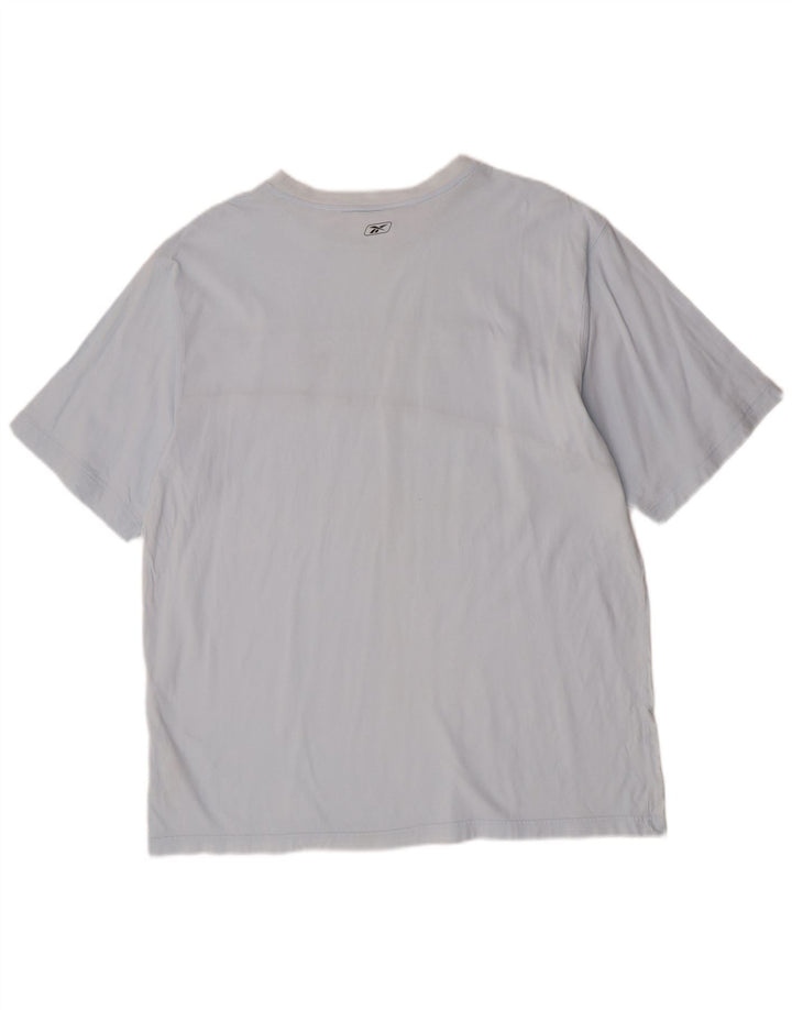 Męska koszulka z grafiką Reebok Top 2XL, niebieska, bawełniana