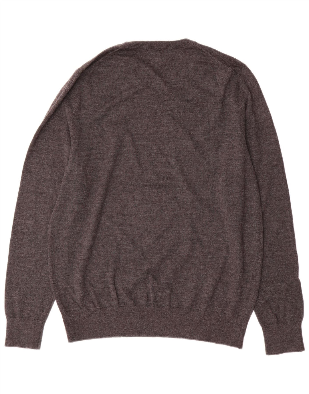 Męski sweter z okrągłym dekoltem John Lewis, duży, szary, wełna merynosów