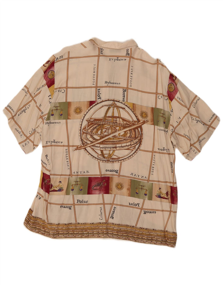 MARCELLO CIONI Damska bluzka koszulowa z grafiką IT 48 XL w kolorze złamanej bieli