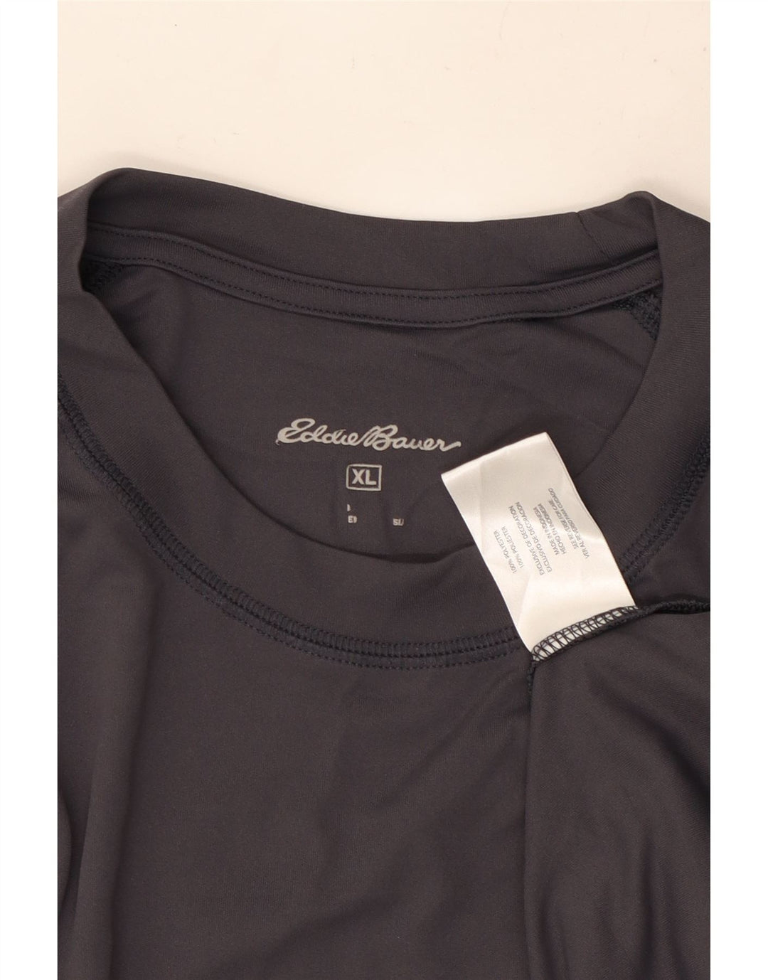 Męski top graficzny EDDIE BAUER z długim rękawem XL, szary, poliester