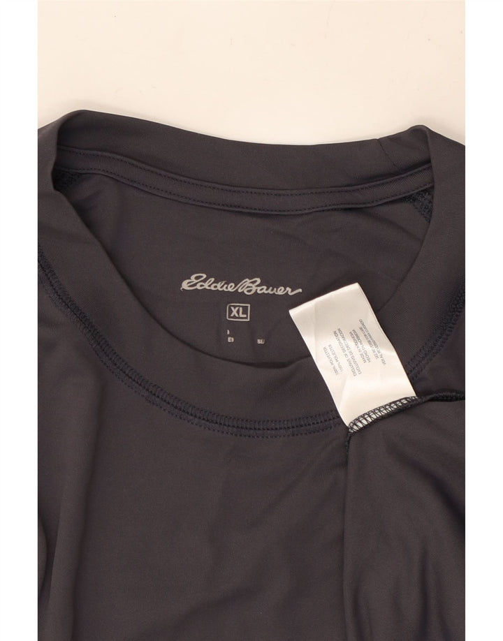 Męski top graficzny EDDIE BAUER z długim rękawem XL, szary, poliester
