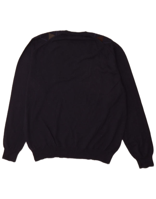 Bramante Męski sweter z dekoltem w kształcie litery V IT 54 XL Granatowy Argyle/Diament