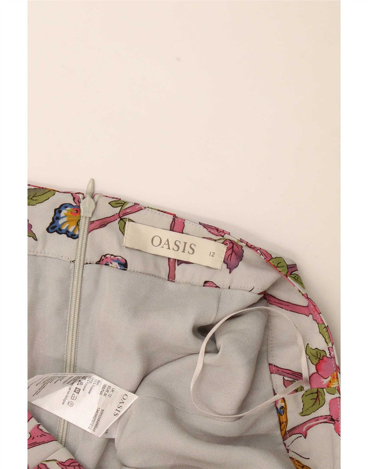Damska kopertowa mini spódniczka Oasis UK 12 Medium W32 Wielobarwny kwiatowy
