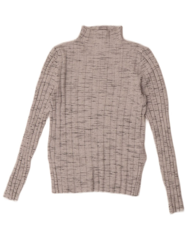Topshop damski sweter z golfem, mały, szary, nakrapiany, UK 8