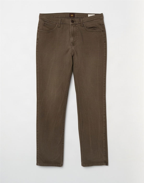 Męskie jeansy Lee Rider Slim Straight W32 L32, bawełna khaki