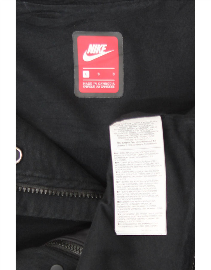 Damski płaszcz przeciwdeszczowy z kapturem Nike UK 14, duży, czarny, bawełniany