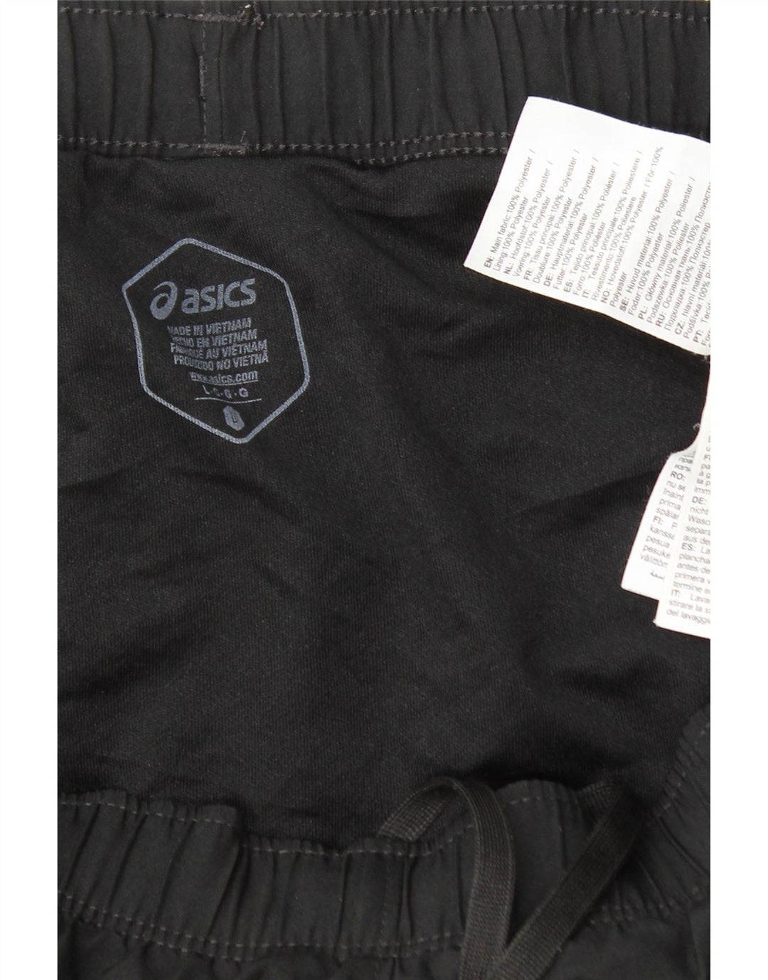 Męskie spodenki sportowe Asics, duże, czarne, poliestrowe