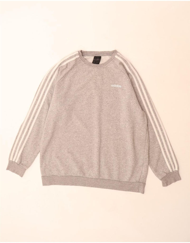 Damska bluza oversize Adidas, UK 12/14, średnia szara bawełna