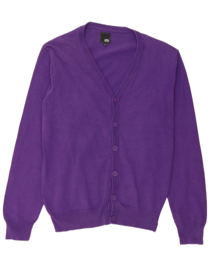 Męski sweter rozpinany JACK & JONES XL, fioletowy