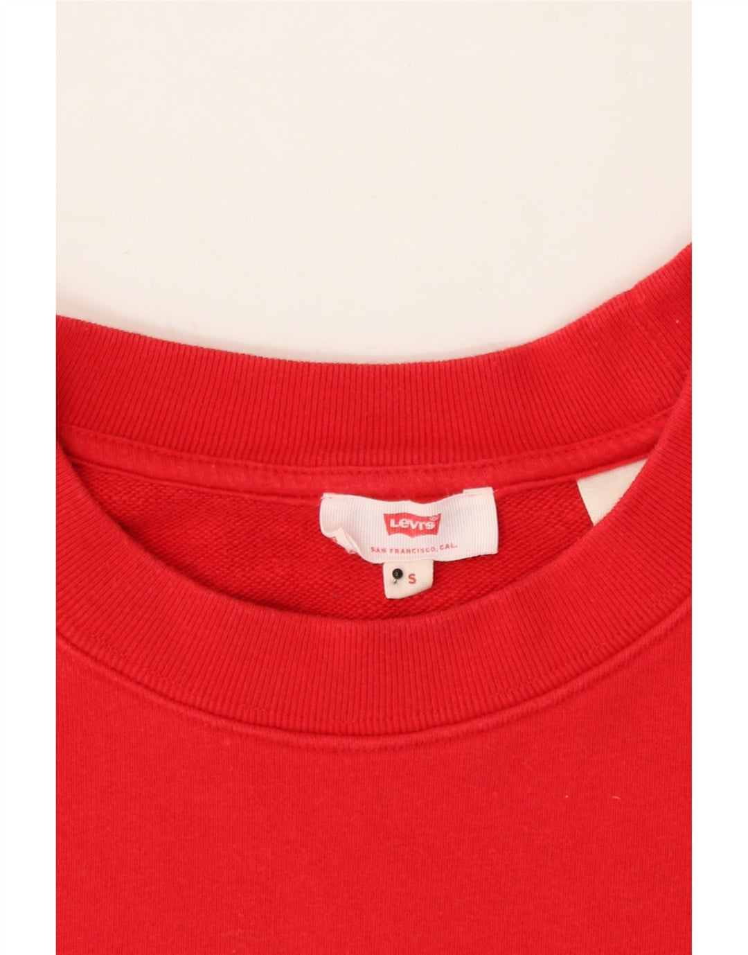 LEVI'S Womens Oversized Graphic Sweatshirt Jumper UK 10 Small Red Cotton Vintage Levi's and Second-Hand Levi's from Messina Hembry 