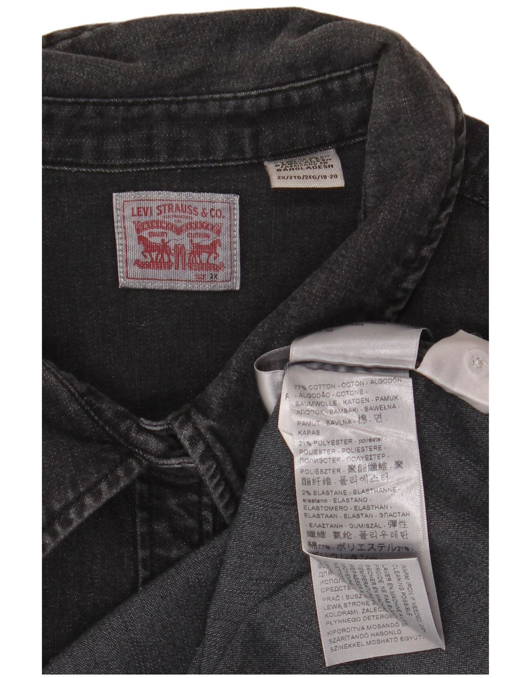 Damska koszula dżinsowa Levi's UK 20 2XL Czarna bawełniana