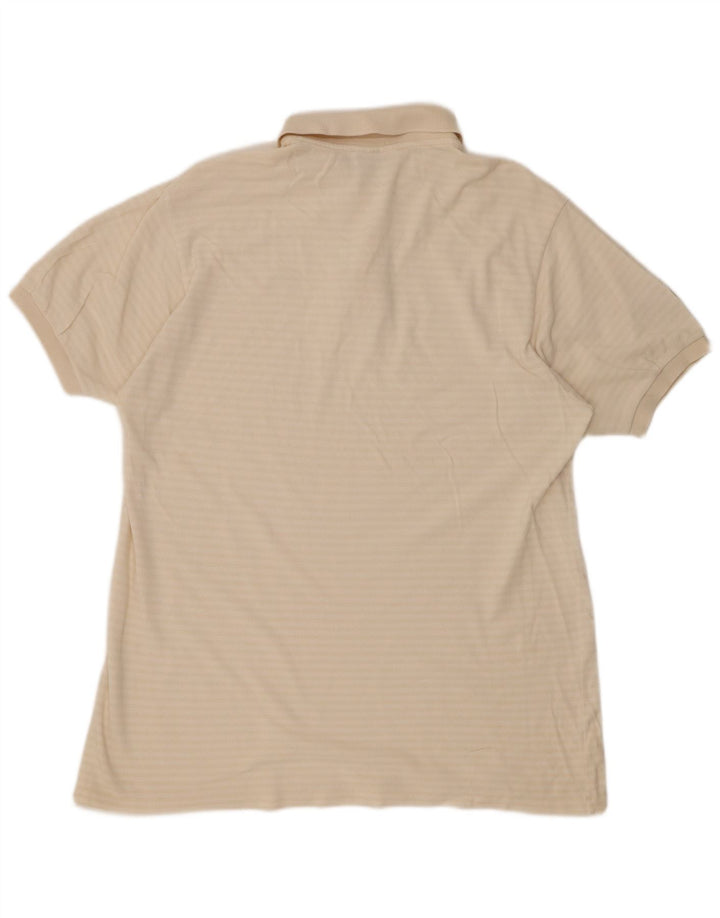 Męska koszulka polo LACOSTE, rozmiar 7, 2XL, bawełniana w białe paski