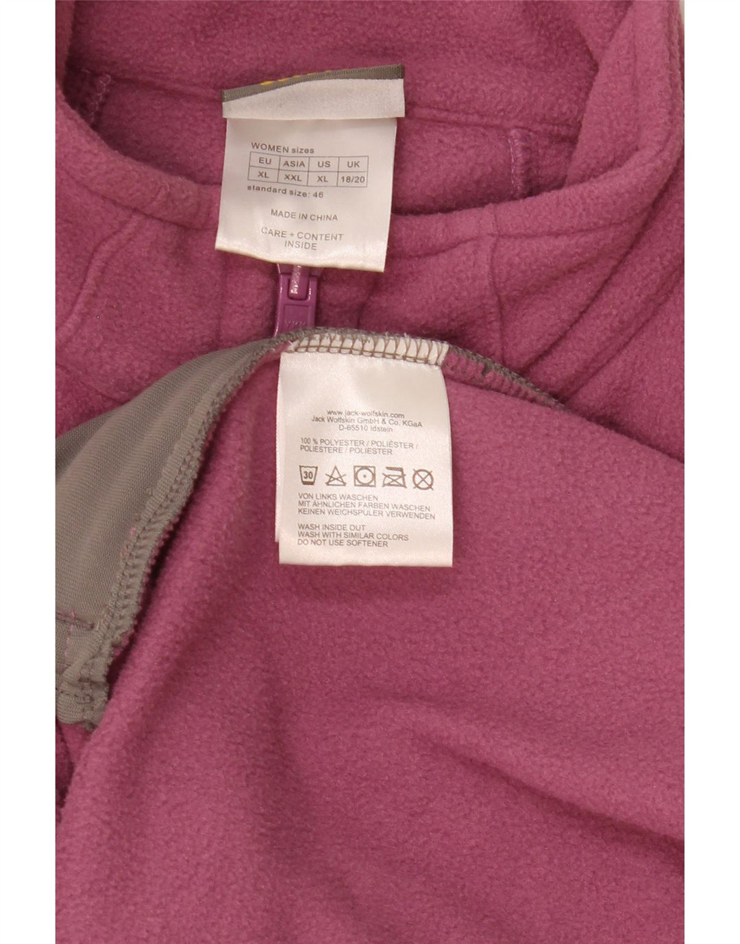Damska kurtka polarowa Jack Wolfskin z podszewką UK 18/20 XL, różowy poliester