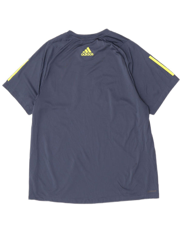 Męska koszulka Adidas Regular Graphic Top, duża, granatowa, z blokami kolorów