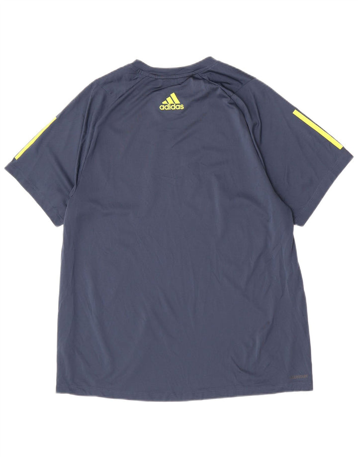 Męska koszulka Adidas Regular Graphic Top, duża, granatowa, z blokami kolorów