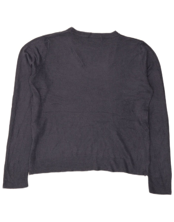 Marks & Spencer Damski sweter z dekoltem w łódkę, UK 14, duży, granatowy