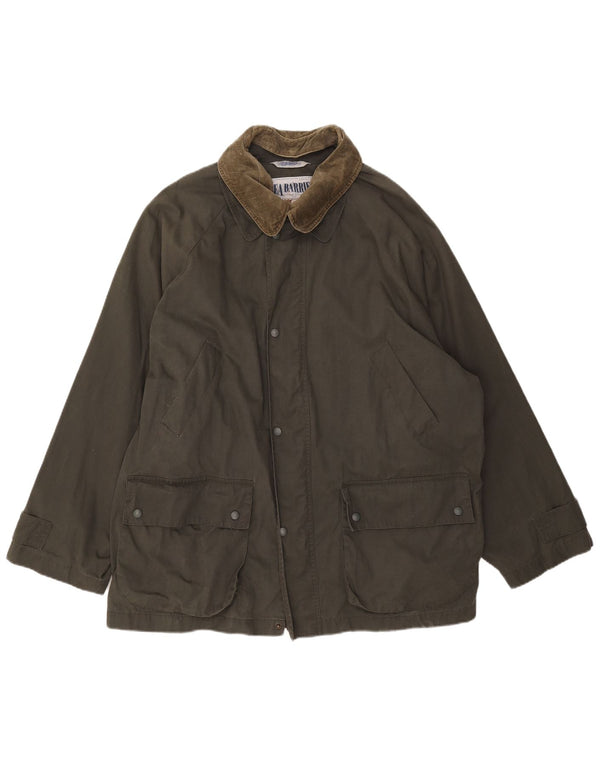Sea Barrier Mens Waxed Cotton Jacket UK 42 XL Khaki Cotton