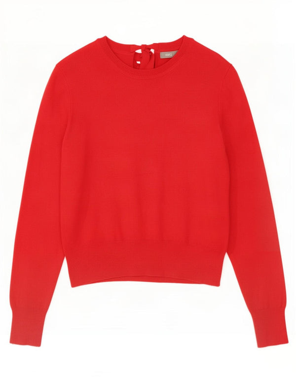 Sweter damski Oasis z dekoltem w łódkę, UK 14, średni czerwony, bawełniany