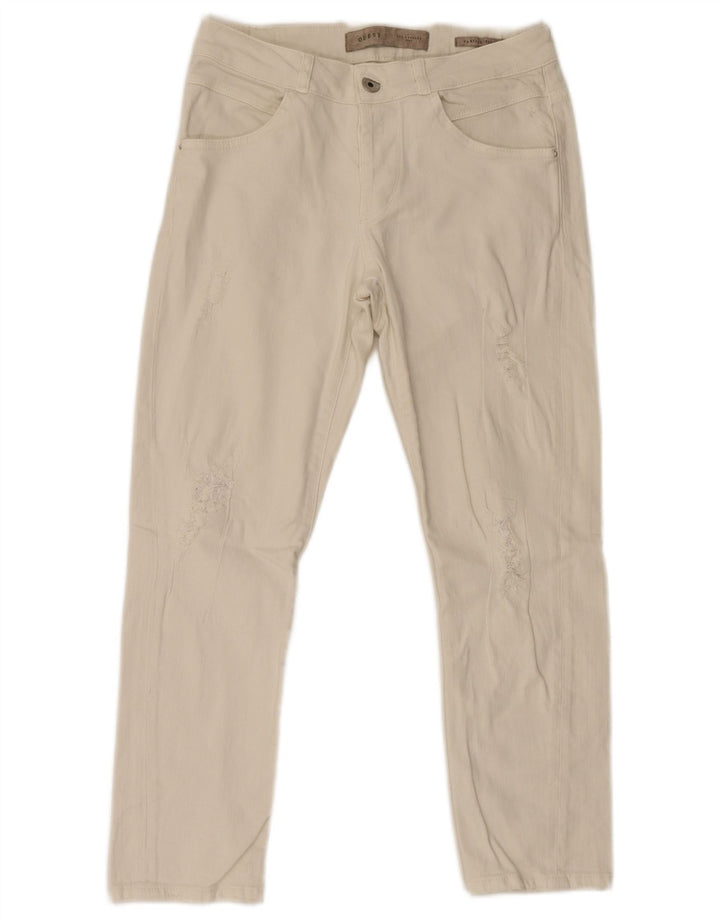 Guess Damskie jeansy slim W27 L26 Białe bawełniane