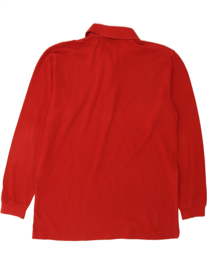 KAPPA Mens Long Sleeve Polo Shirt Medium Red Cotton Vintage Kappa and Second-Hand Kappa from Messina Hembry 