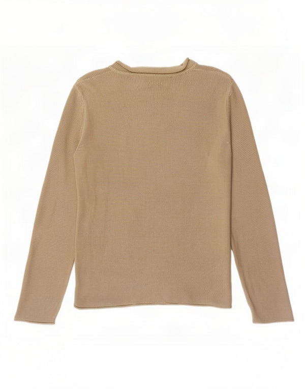 Męski sweter z okrągłym dekoltem Armani Jeans, mały, beżowy, bawełniany