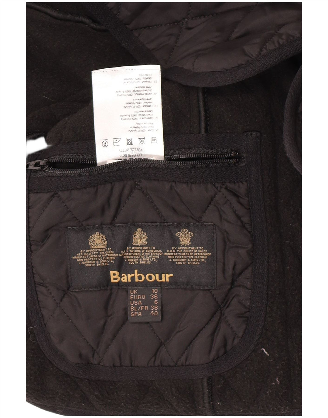 Damska pikowana kamizelka Barbour UK 10 Small, czarna, poliamid