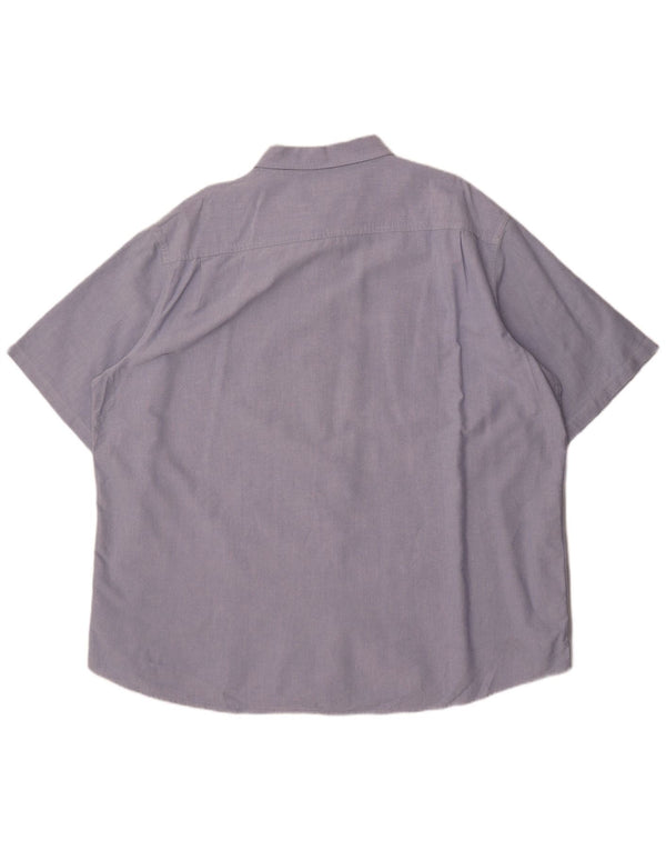 Marks & Spencer Męska koszula z krótkim rękawem, 2XL, niebieska, bawełniana