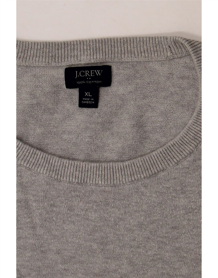 J. CREW Mens Crew Neck Jumper Sweater XL Grey Cotton Vintage J. Crew and Second-Hand J. Crew from Messina Hembry 