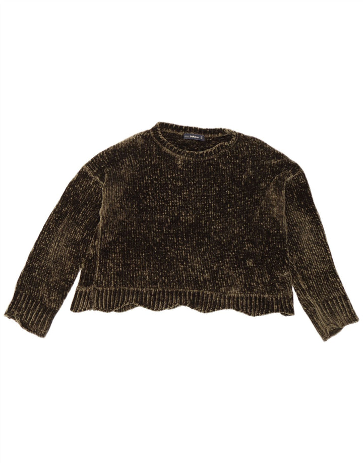 Damski sweter oversize z okrągłym dekoltem Zara UK 10 Small Khaki