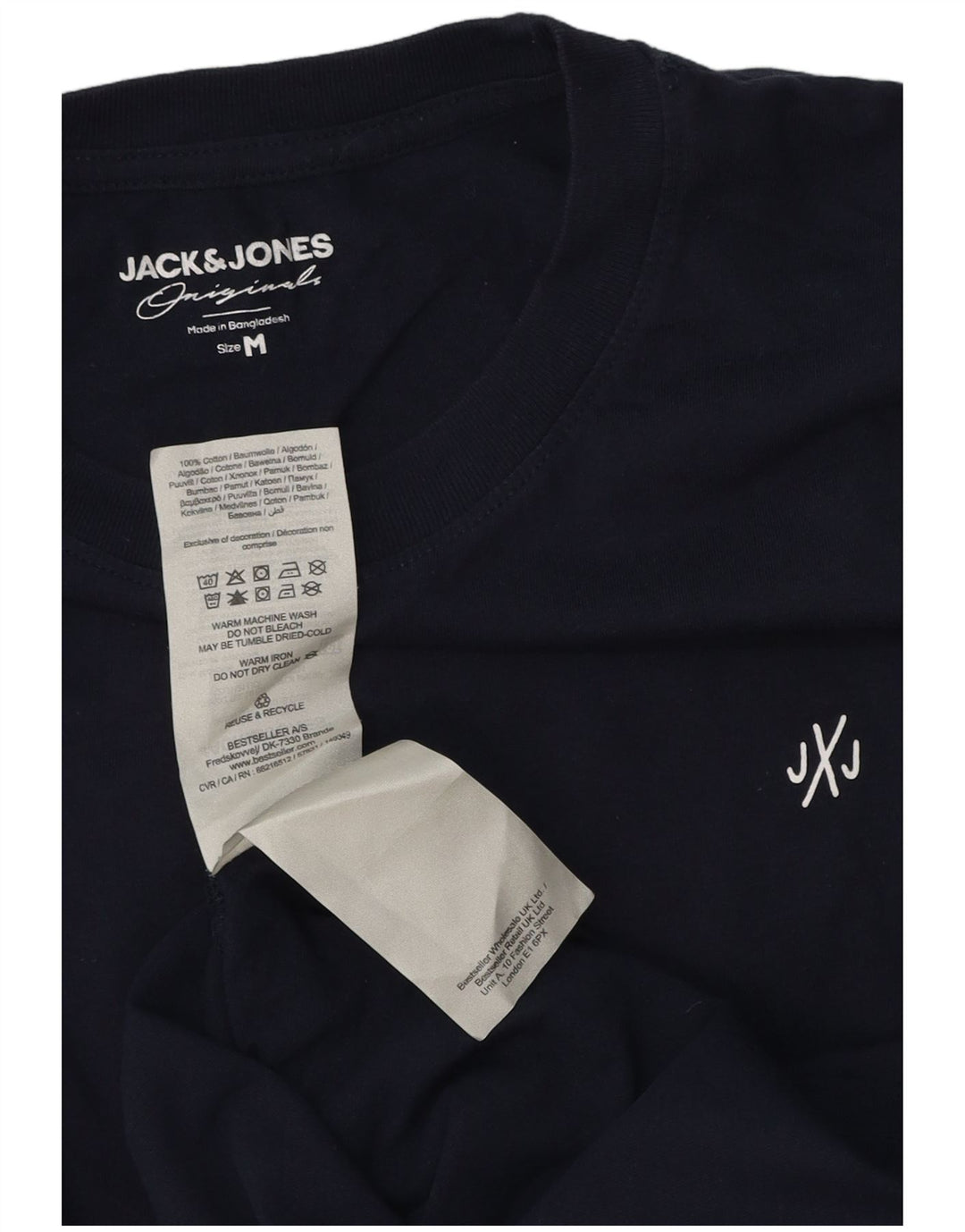 Męski T-shirt z grafiką Jack & Jones, średni, granatowy, bawełniany