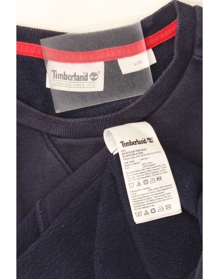Męska bluza z grafiką Timberland, duża, granatowa, bawełniana