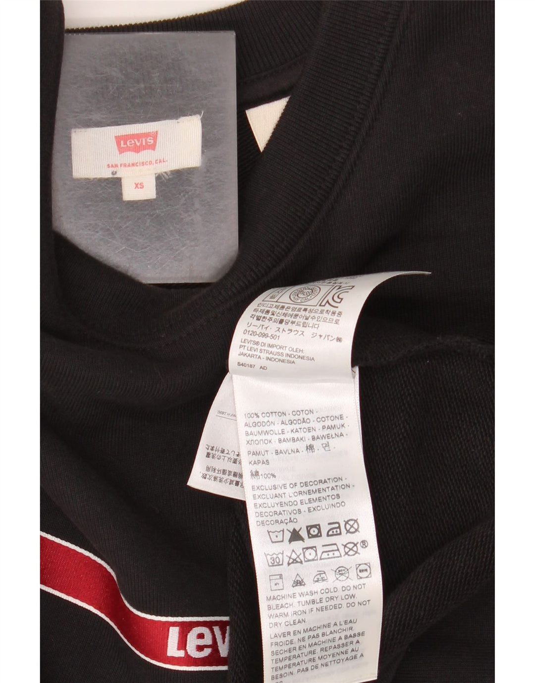 Damska bluza oversize LEVI'S Crop UK 6 XS w czarne paski