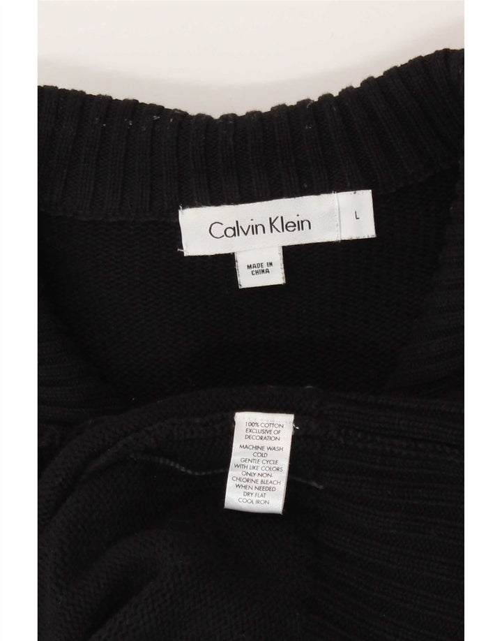 Męski sweter rozpinany Calvin Klein, duży, czarny, bawełniany