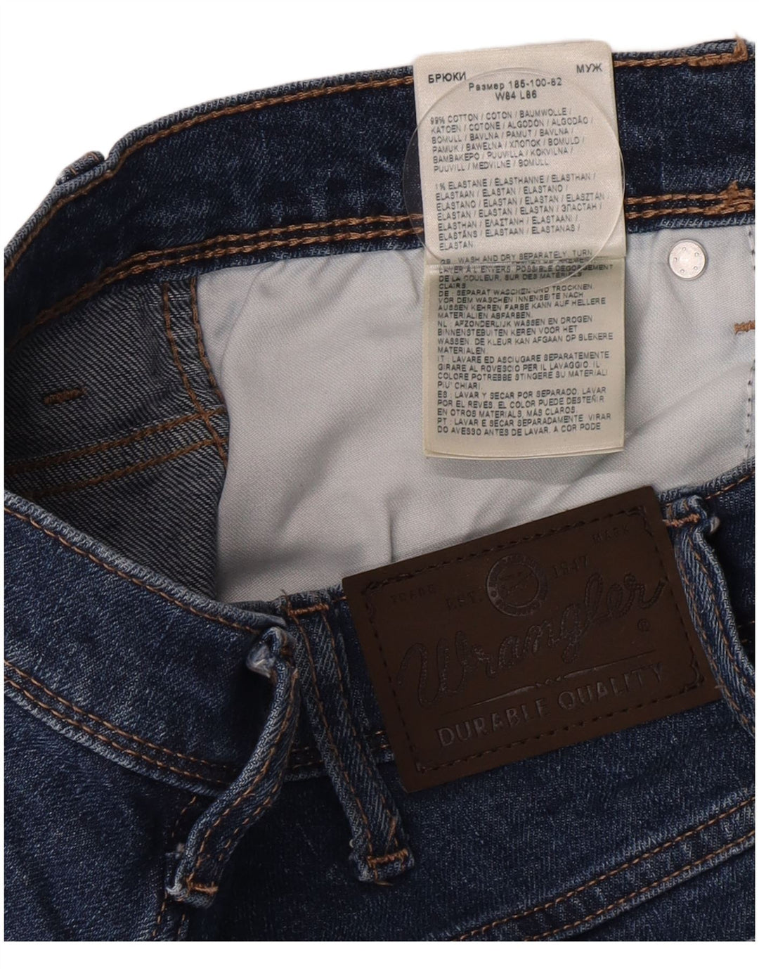 Męskie jeansy Wrangler o prostym kroju W33 L34, niebieskie, bawełniane