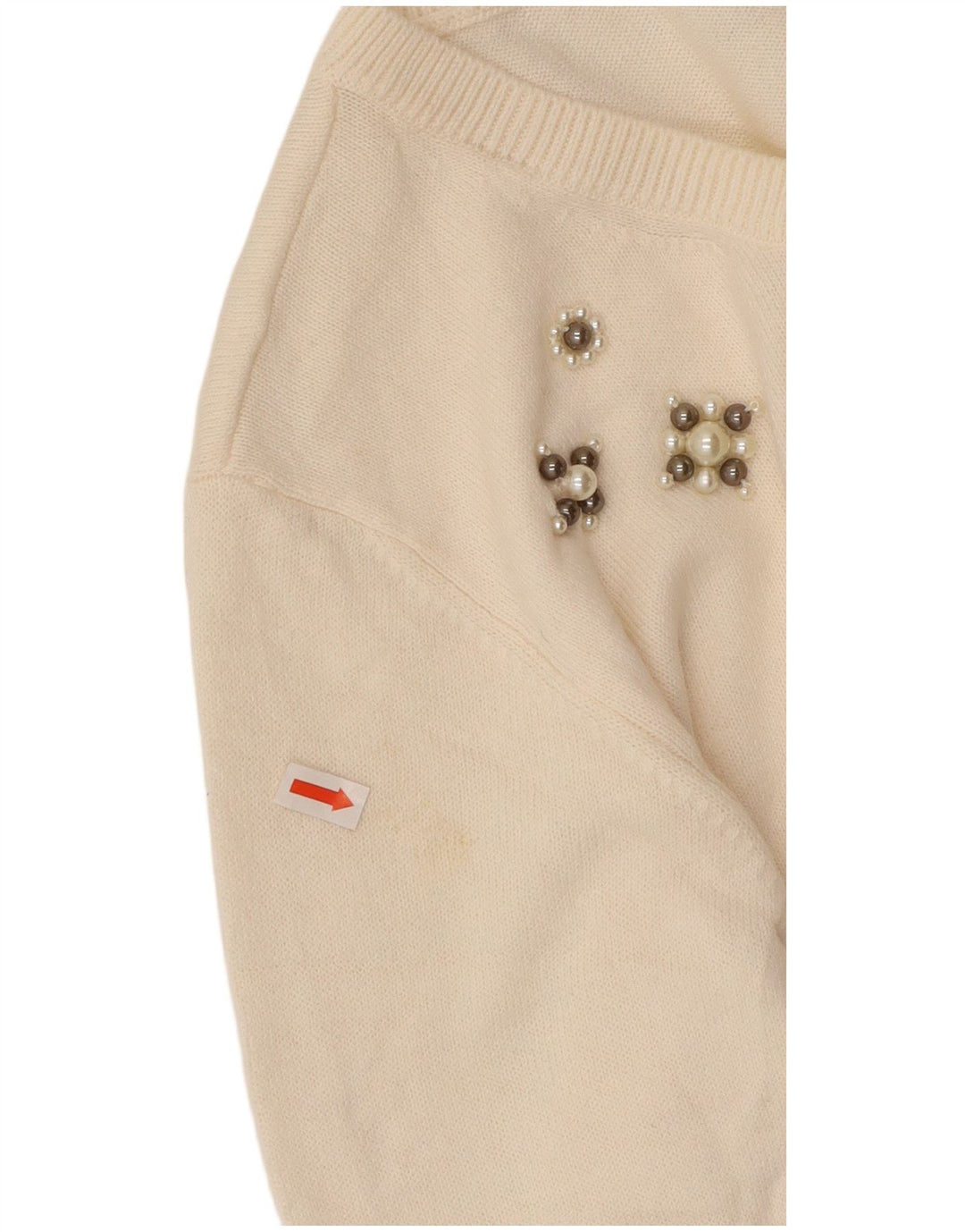 MARKS & SPENCER Damski sweter z dekoltem w łódkę UK 14, duży w kolorze złamanej bieli