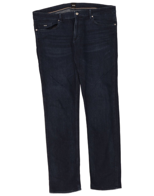 Męskie jeansy slim Hugo Boss W38 L34 Granatowa bawełna