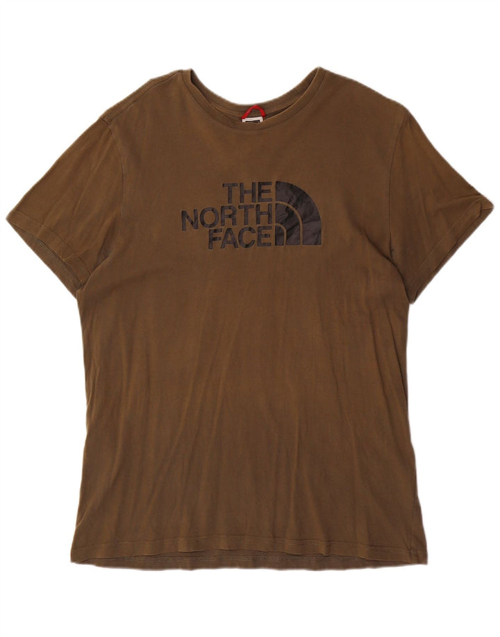 Męski T-shirt z grafiką The North Face, duży, brązowy