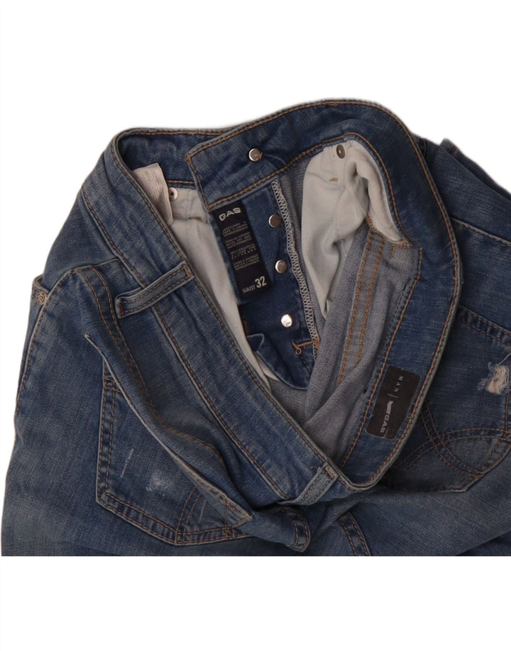 GAS Mens Anders Slim Fit Denim Shorts W32 Medium Blue Cotton