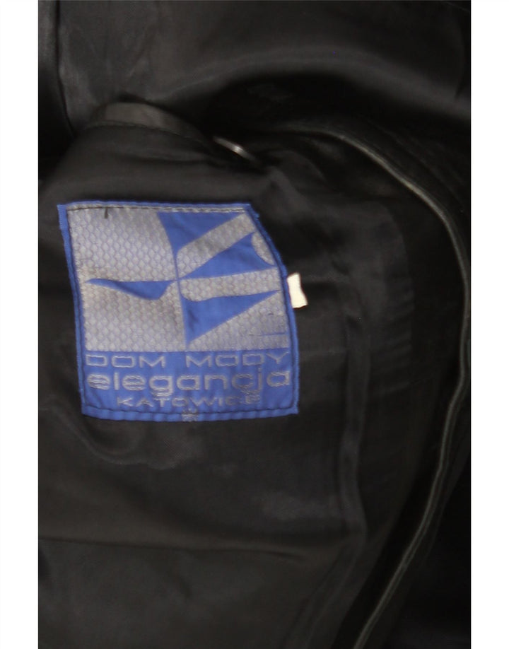 Męska kurtka skórzana VINTAGE UK 38, średnia czarna