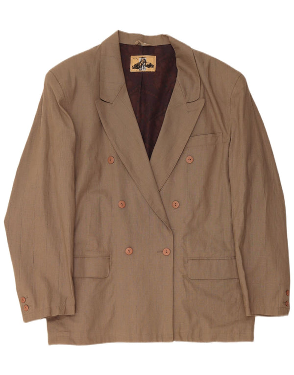 Męska marynarka dwurzędowa VINTAGE EU 56 3XL, brązowa lniana