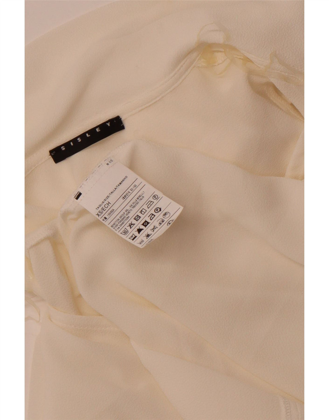 Damska bluzka z wiązaniem z przodu i luźnym krojem Sisley UK 6 XS w kolorze złamanej bieli Poliester