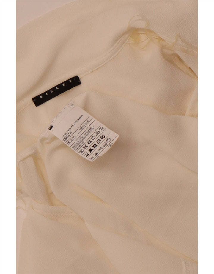 Damska bluzka z wiązaniem z przodu i luźnym krojem Sisley UK 6 XS w kolorze złamanej bieli Poliester