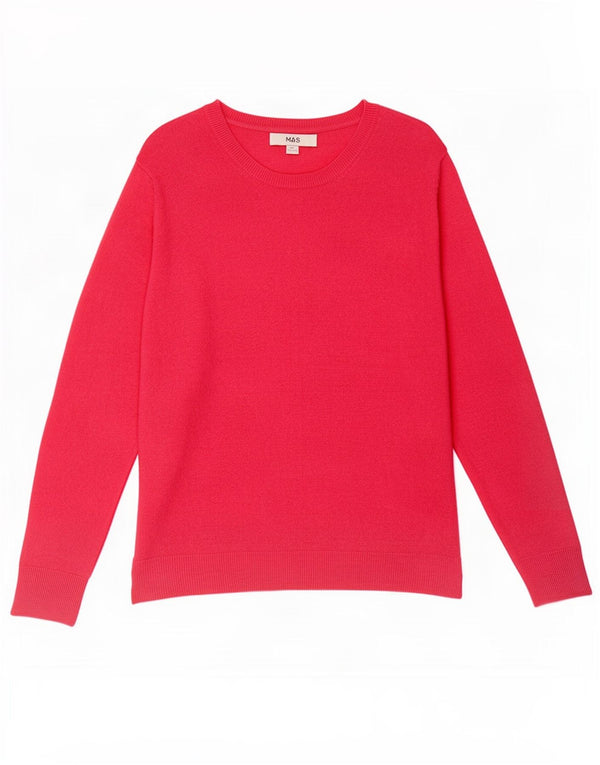 Marks & Spencer Damski sweter z dekoltem w łódkę, UK 18 XL, różowy, akrylowy