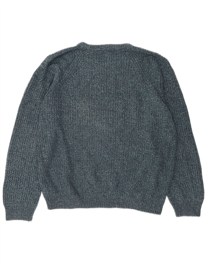 Marks & Spencer Męski sweter z dekoltem w łódkę XL Niebieski akryl