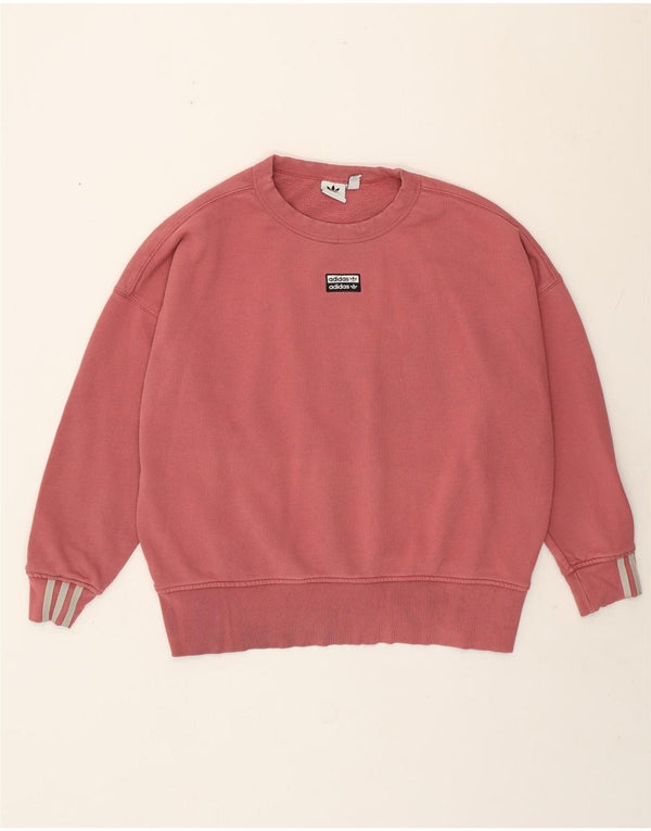Adidas Damska bluza oversize Jumper UK 18 XL Różowa bawełna